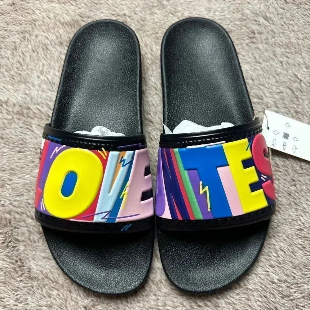 Adidas Men Adilette Pride Slide Sandals Black New With Tags